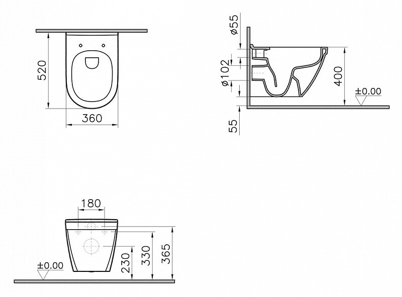 VitrA S50 7740B003-0075 подвесной унитаз