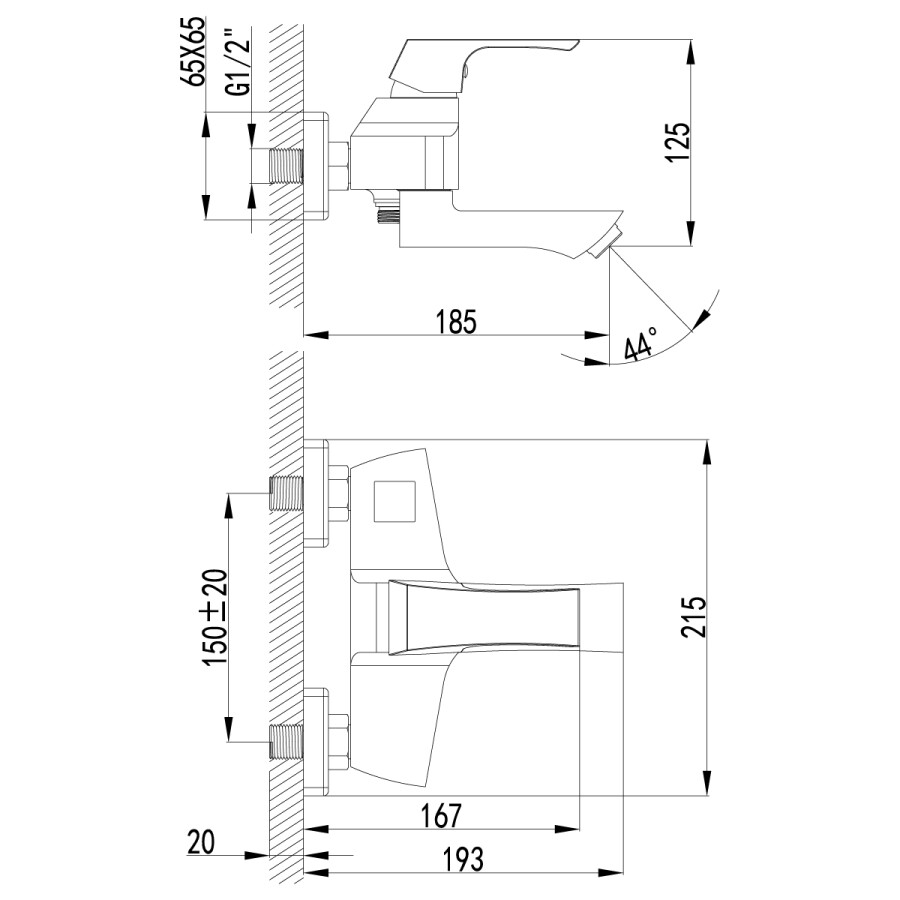 Lemark LM4514C Unit смеситель для ванны хром