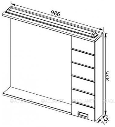 Зеркало-шкаф Aquanet Сити 100*87 белый/черный 00175367