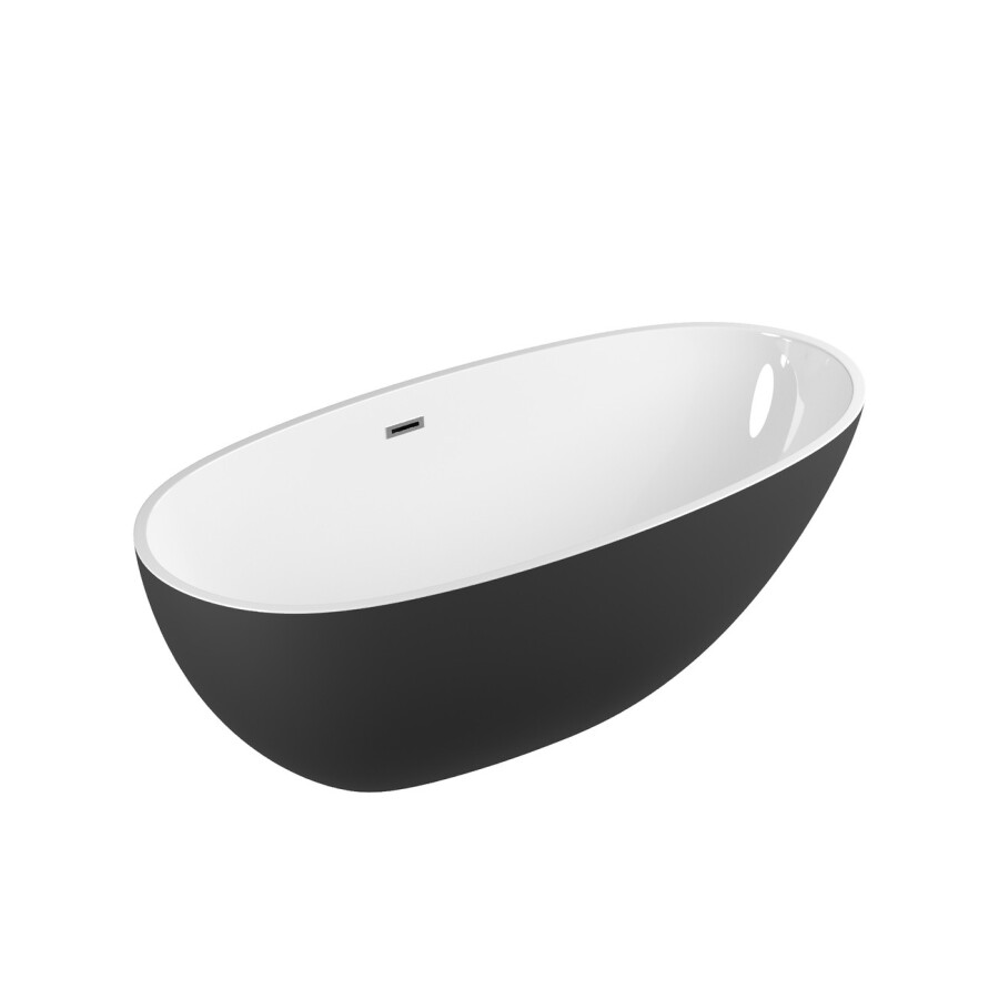 Ванна отдельностоящая Grossman Fly GR-1104MB (170х75х58) цвет черный/белый матовый,1 место