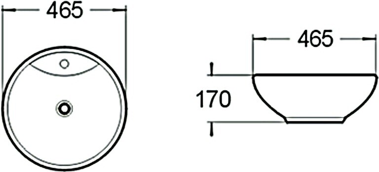 SantiLine SL-1067 раковина накладная 46 см