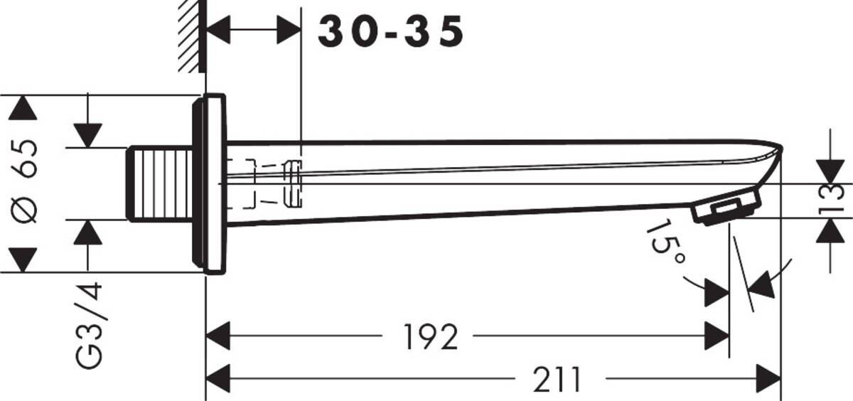 Hansgrohe Novus 71320000 излив на ванну