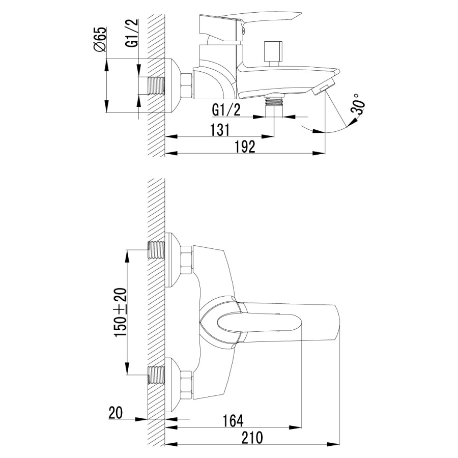 Lemark LM3502C Mars смеситель для ванны хром