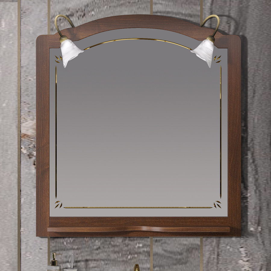 Opadiris Лоренцо зеркало со светильниками 100 см орех 000917