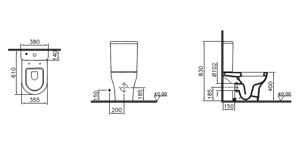 VitrA Zentrum 9012B003-7204 унитаз напольный