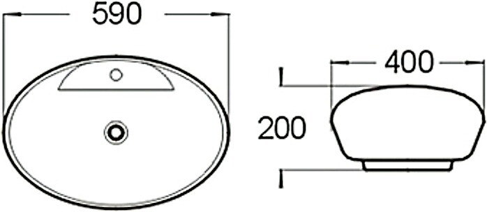 SantiLine SL-1022 раковина накладная 59 см