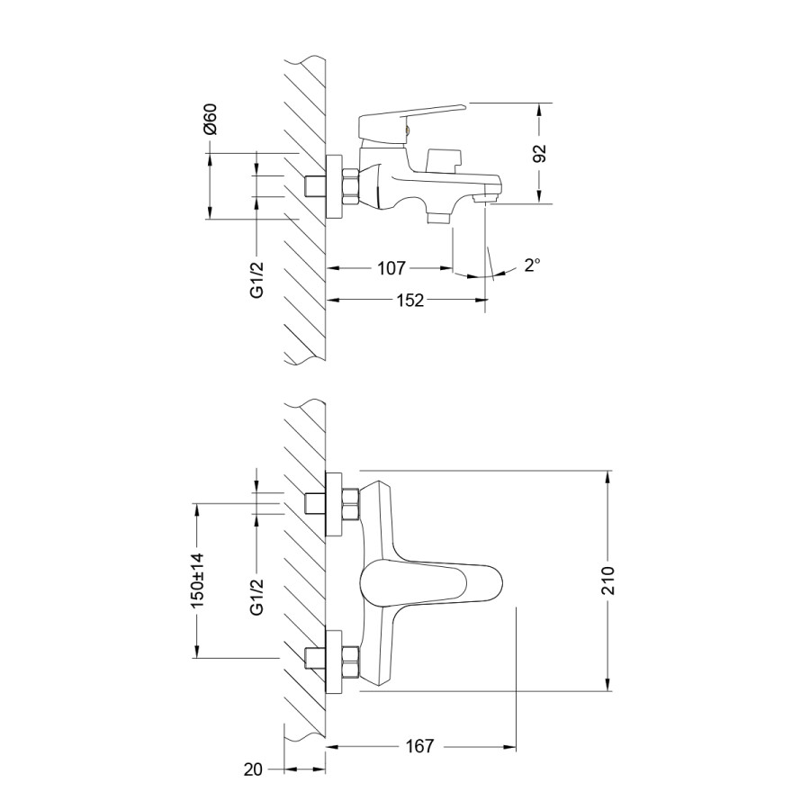 Lemark LM0314C Point смеситель для ванны хром