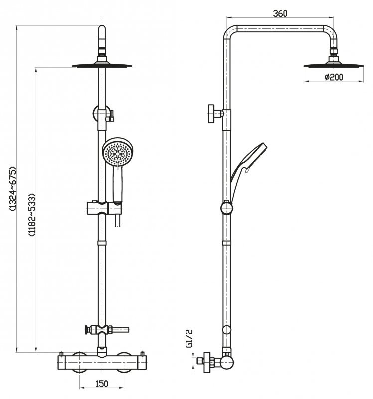 BelBagno NOV-VSC-T-IN Душевая система без излива