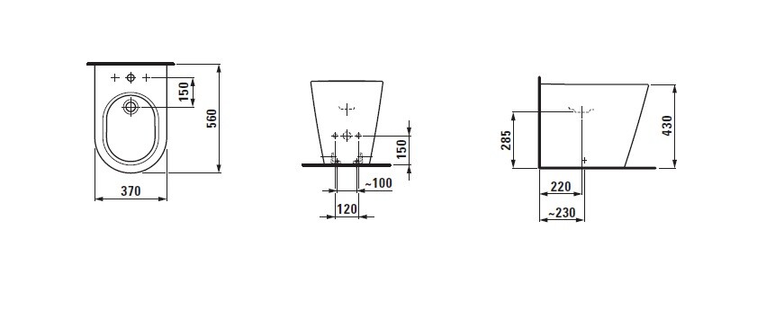 Laufen Kartell биде напольное 8323310003021