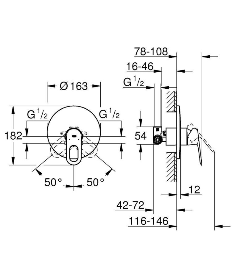 Grohe BauLoop 29080000 смеситель для душа