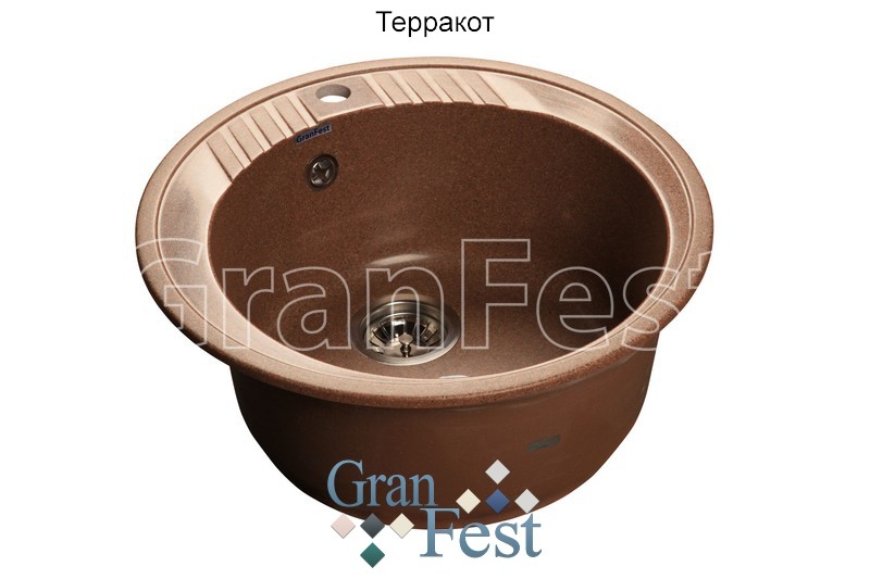 GranFest Rondo GF-R520 кухонная мойка терракот 51.8х51.8 см