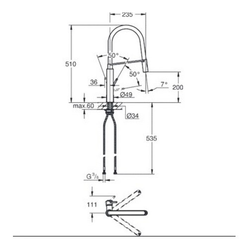 Grohe Concetto 31491DC0 смеситель для кухни суперсталь/черный