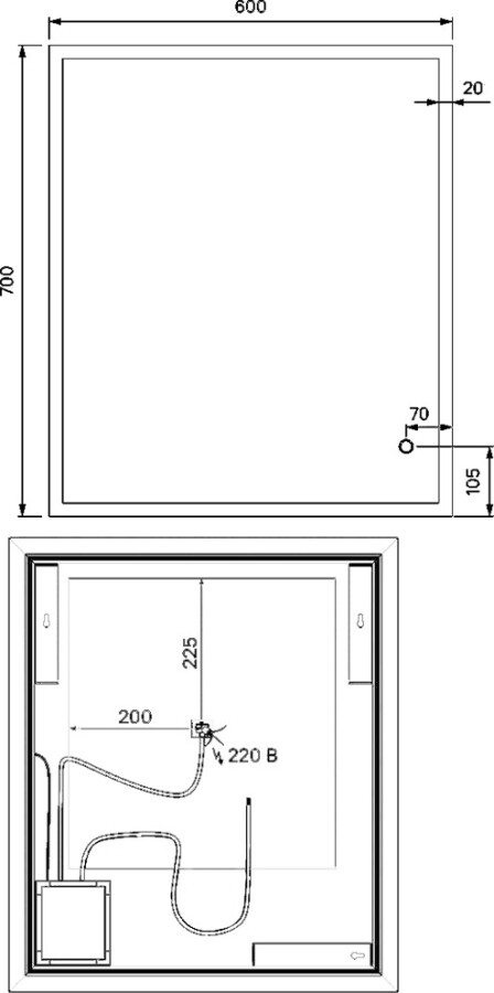 Зеркальное полотно Iddis Brick 60*70 BRI6000i98