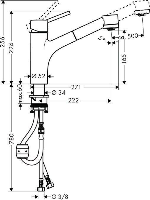 Hansgrohe Talis S 32841000 смеситель для кухни хром