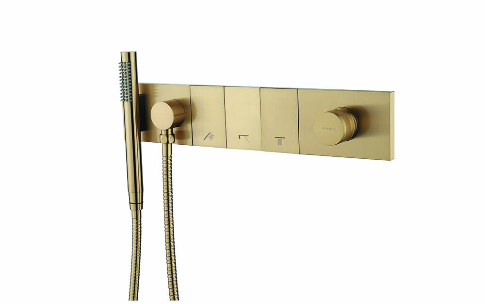 Смеситель встраиваемый с ручным душем Boheme Zodiac Matt Gold 132-SYS-MG