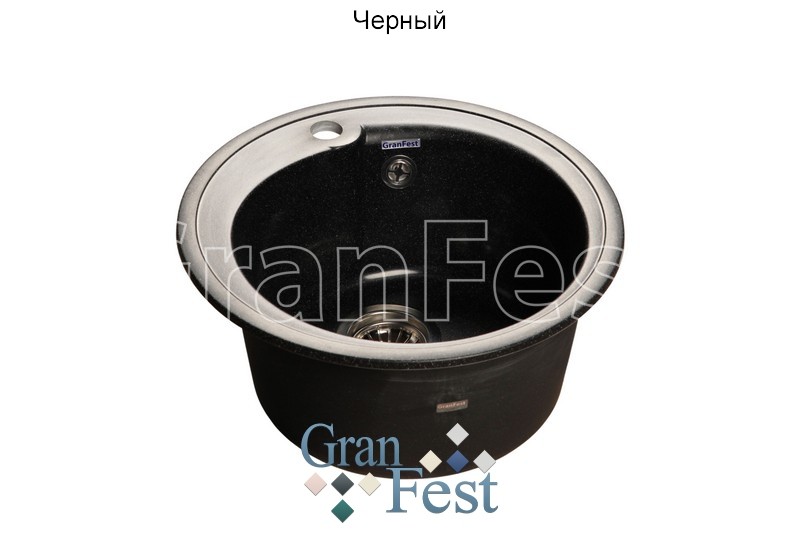 GranFest Rondo GF-R450 кухонная мойка черный 44.3х44.3 см