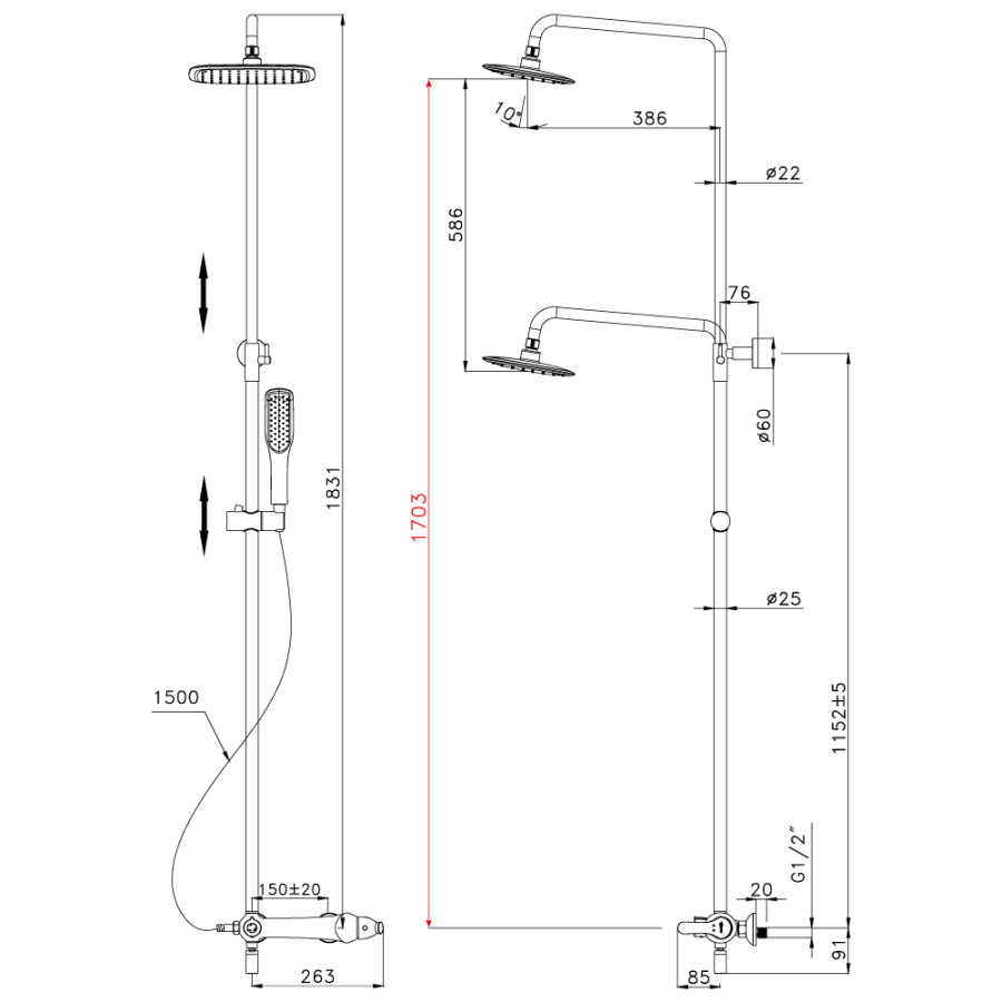 Lemark Swan LM5462BG Душевая система с изливом