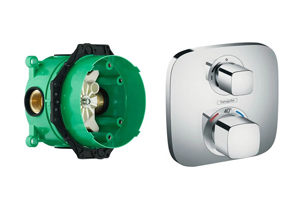 Hansgrohe 15707000S Set HG Ecostat E термостатический смеситель для душа (15707000+01800180)