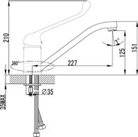 Lemark LM4604C Проджект смеситель для кухни/умывальника с локтевой рукояткой хром