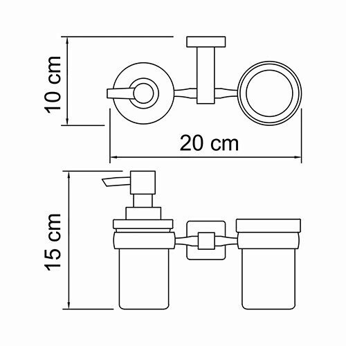 WasserKRAFT Lippe K-6589 стакан с дозатором хром