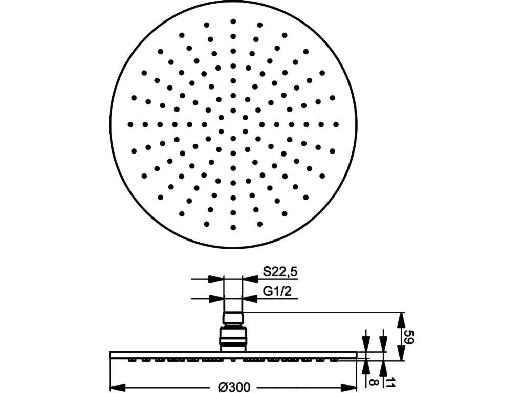 Ideal Standard B9443AA IdealRain Soft L1 верхний душ 300 мм, хром