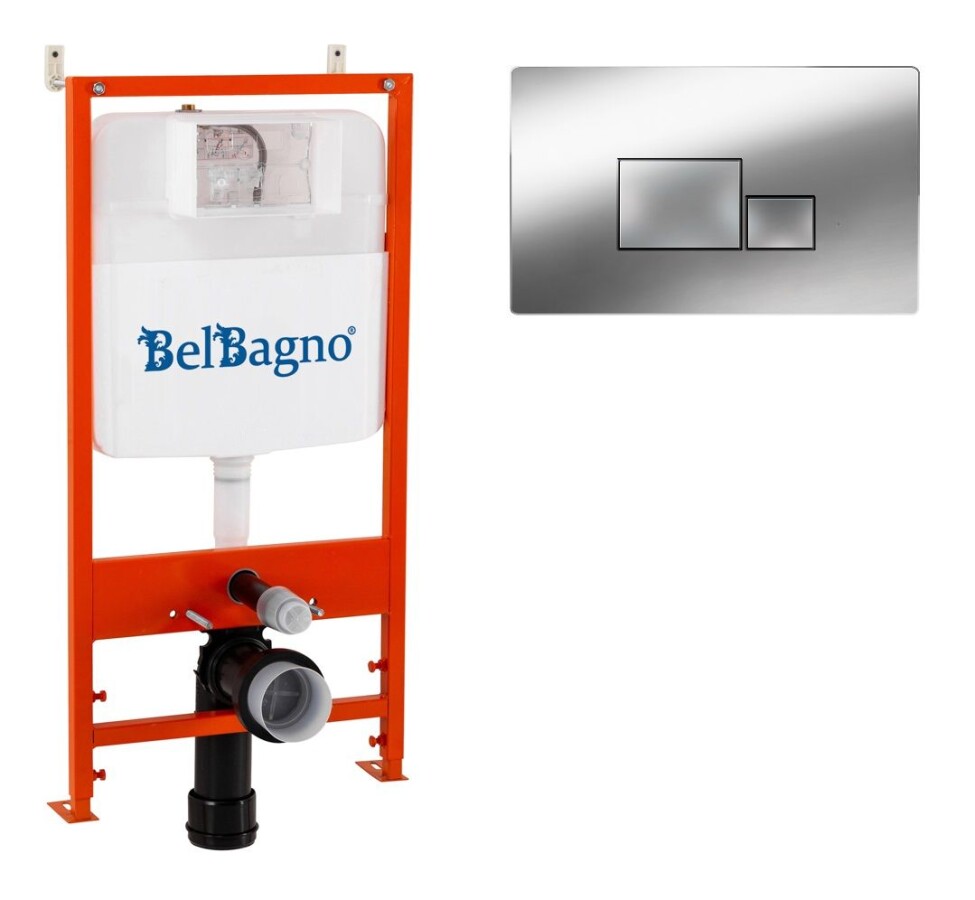 BB026/BB071CR Система инсталляции для подвесных унитазов BelBagno BB026 с кнопкой смыва BB071CR