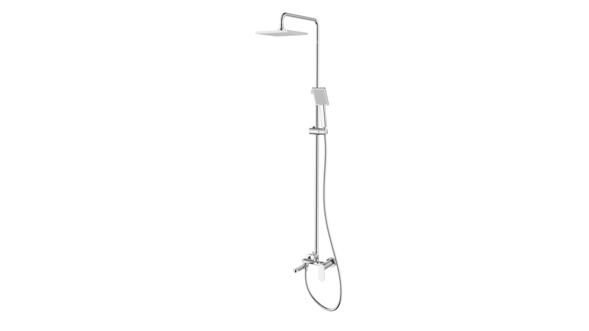 Azario FLORIDA SQUARE душевая система с тропиеским душем хром AZ-WSA654232C