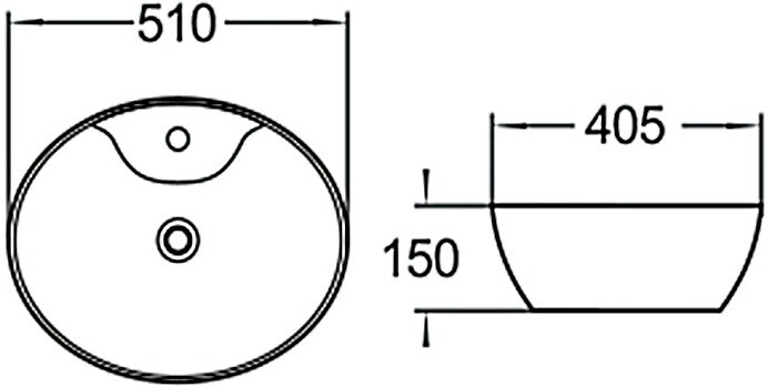 SantiLine SL-1043 раковина накладная 51 см