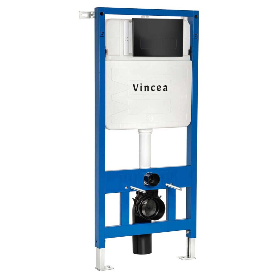 Vincea VIS-601 инсталляция для подвесного унитаза кнопка черная прямоугольная