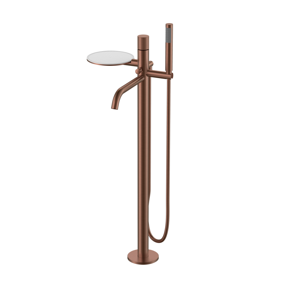 Смеситель для ванны напольный Boheme Stick ручка Spirale Brushed Bronze 129-BRB.4