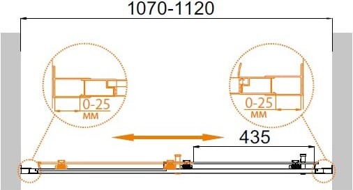 Cezares MOLVENO-BF-1-110-C-Cr-IV душевые двери 110*195