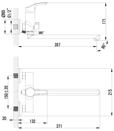 Lemark LM1151C плюс Страйк смеситель для ванны хром