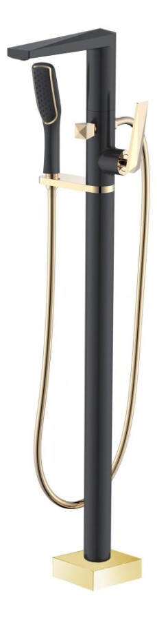 Смеситель для ванны напольный Boheme Venturo Черный / Золото 389-B