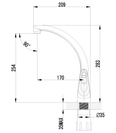 Lemark LM4155C Луна смеситель для кухни хром