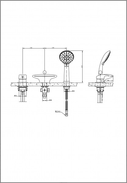 Bravat Niagara F5140197BM-RUS смеситель на борт ванны черный