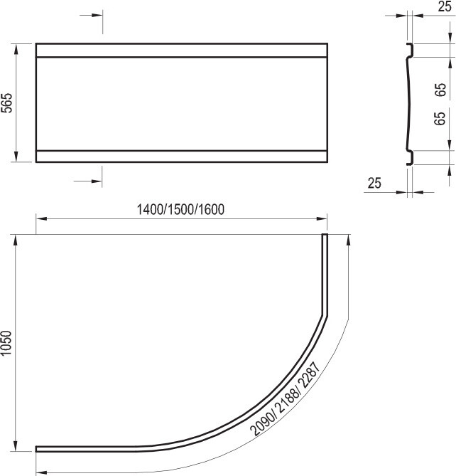 Ravak Передняя панель A для ванны ROSA 160(L,R) см белая CZL1000A00 левая/правая