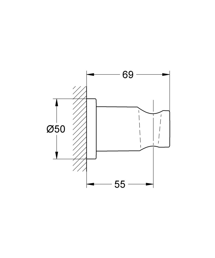 Grohe Rainshower 27074A00 держатель настенный для ручного душа темный графит глянец