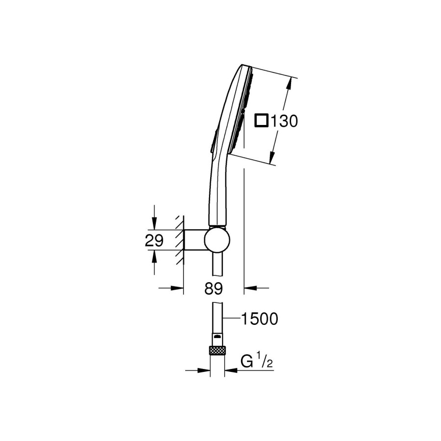 Grohe Rainshower SmartActive 130 Cube 26588000 ручной душ