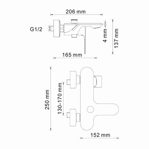 WasserKRAFT Dinkel 5801 смеситель для ванны хром