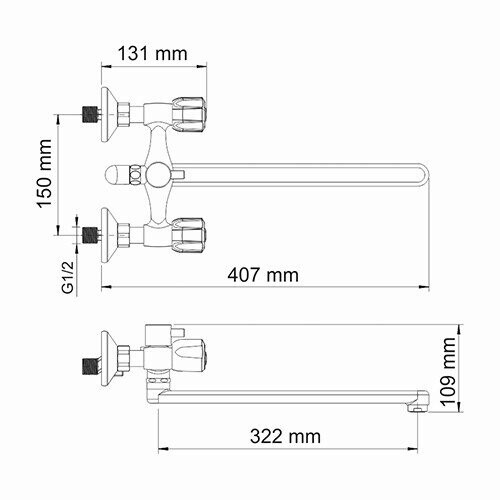 WasserKRAFT Amper 2902L смеситель для ванны хром