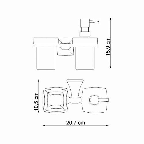 WasserKRAFT Wern K-2589 стакан с дозатором хром