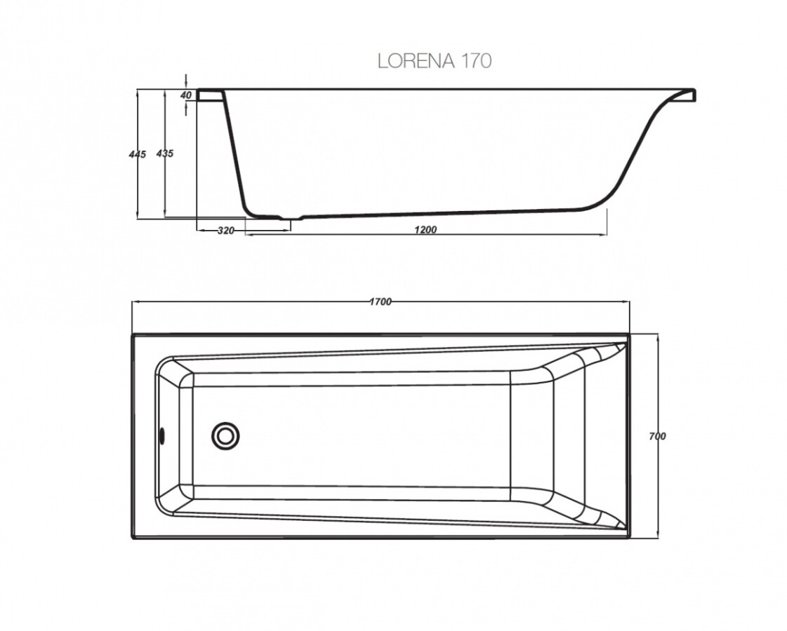 Cersanit Lorena 170*70 ванна акриловая прямоугольная 64265