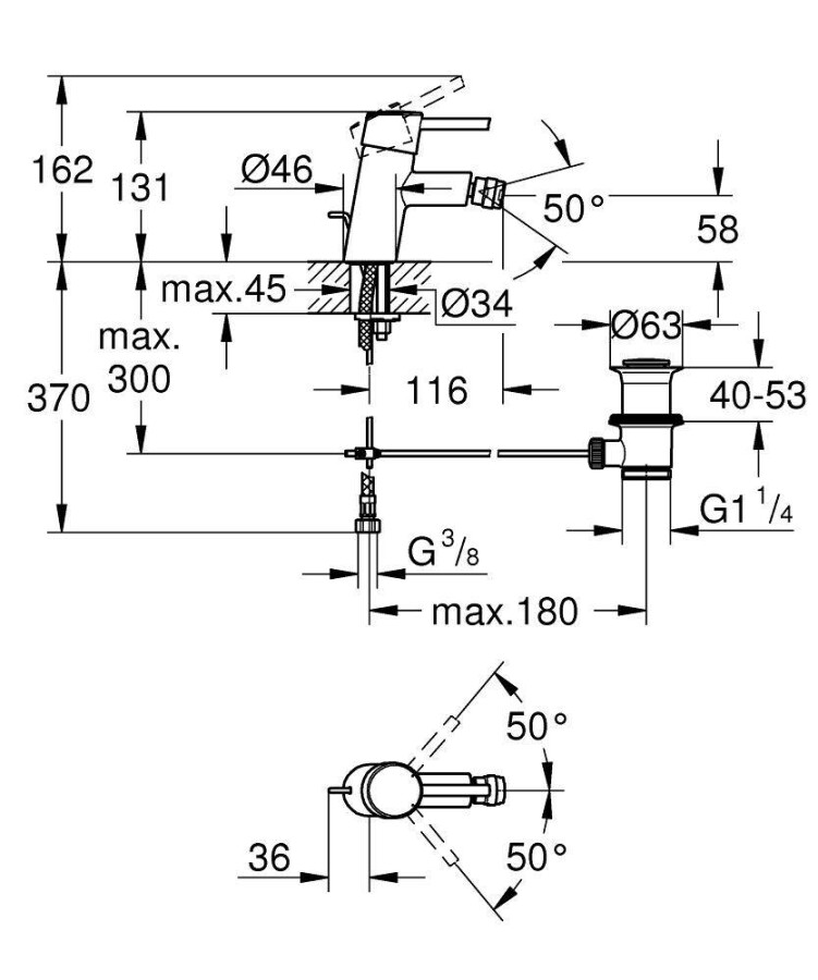 Grohe Concetto 32208001 смеситель для биде