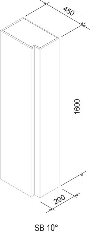 Ravak SB 10° 450 X000000753 Шкаф-пенал подвесной, тёмный орех