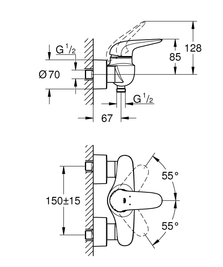 Grohe Wave 32287001 смеситель для душа