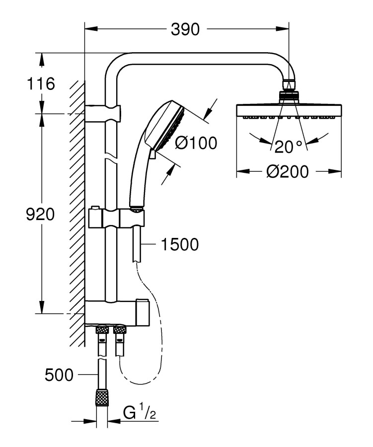 Grohe Tempesta Cosmopolitan 200 26453001 душевая система