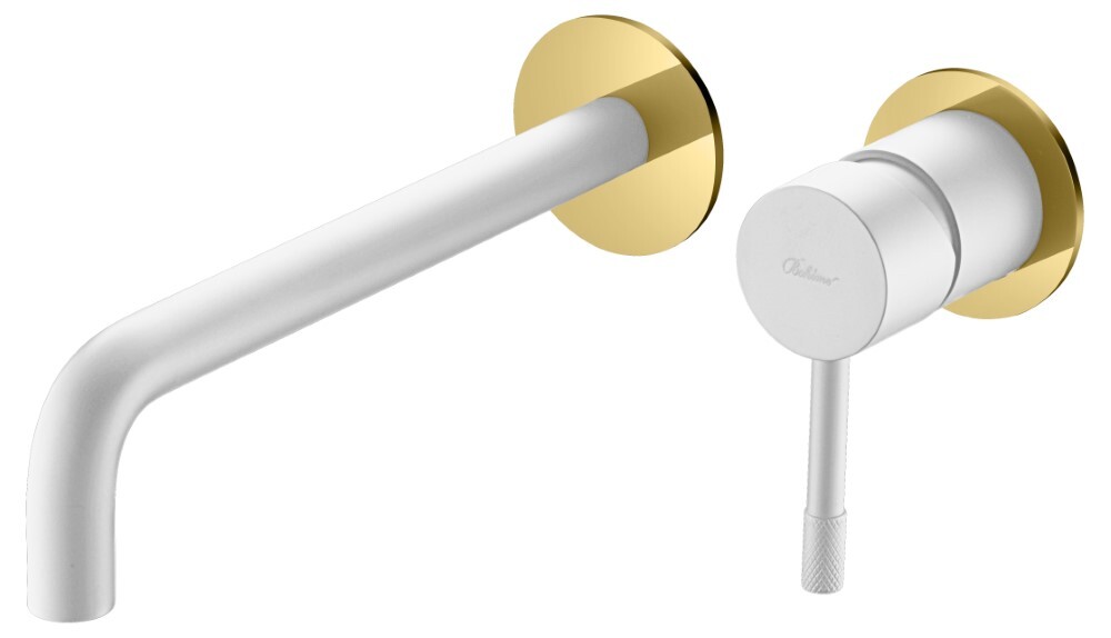 Смеситель для раковины из стены Boheme Uno Белый / Золото 465-WG