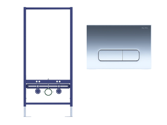 Aquatek Standart INSB-0000001 инсталляция для биде + кнопка KDI-0000016 хром глянец