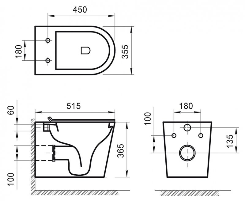 BELBAGNO FLAY-R BB053CHR унитаз подвесной