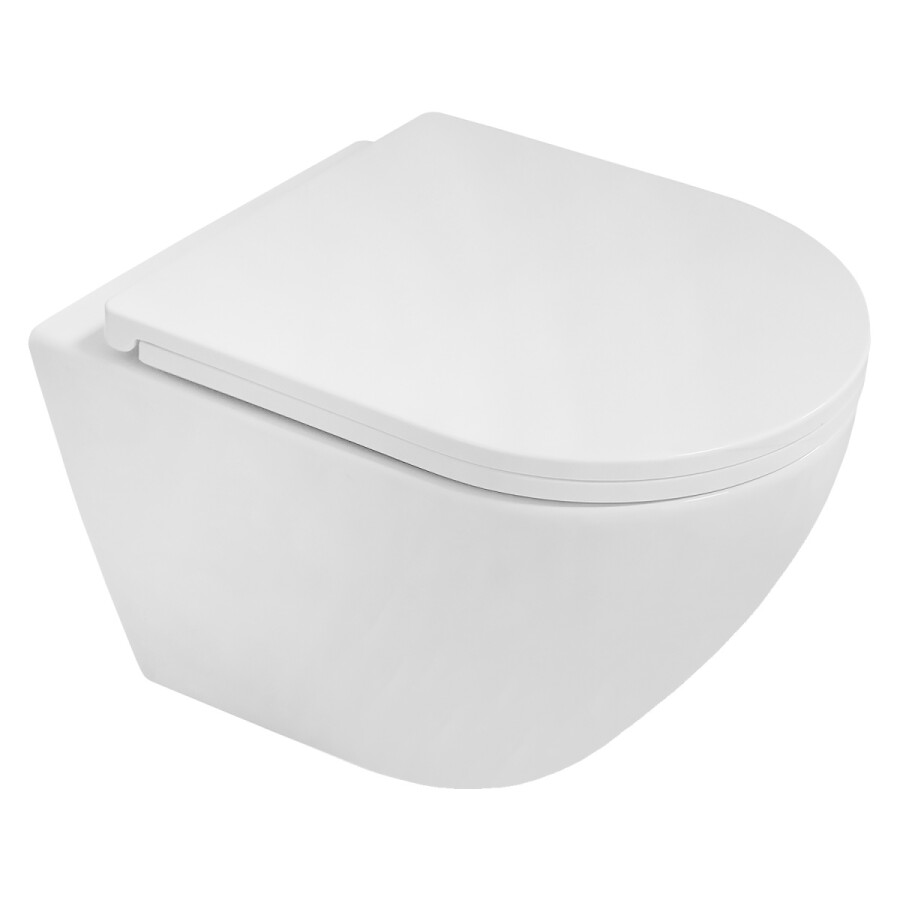 Унитаз подвесной Azario Blanco 360х490х360 безободковый, система слива "Торнадо", быстросъемное сиденье микролифт AZ-9003WT